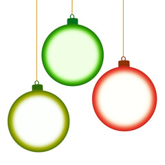 Glowing Christmas Ornaments Hanging on Black Background – Festive Holiday Decoration