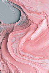 Abstract Pink And Gray Swirl Fluid Art