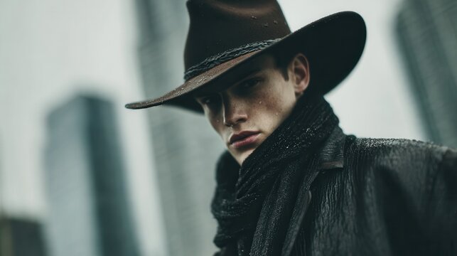 Modern groom getting ready on balcony with tropical paradise view
