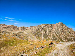 Gebirgslandschaft am Timmelsjoch oberhalb S&ouml;lden, Tirol, Italien