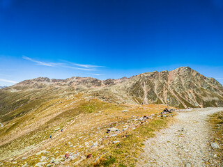Gebirgslandschaft am Timmelsjoch oberhalb S&ouml;lden, Tirol, Italien