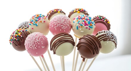 Colorful and Delicious Cake Pops on Sticks for Celebrations.