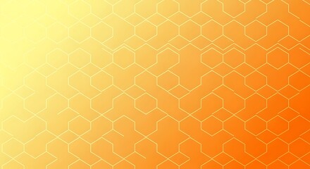 Abstract Hexagonal Pattern on Orange and Yellow Gradient Background