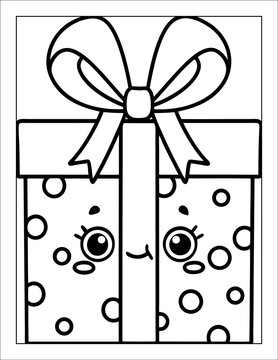 Santa Claus Flying in Sleigh Coloring Page for Kids &ndash; Christmas Line Art Illustration