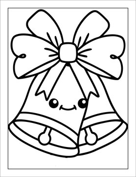 Santa Claus Flying in Sleigh Coloring Page for Kids &ndash; Christmas Line Art Illustration