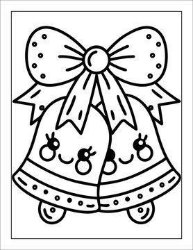 Santa Claus Flying in Sleigh Coloring Page for Kids &ndash; Christmas Line Art Illustration