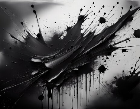 recurso de fondo abstracto textura de salpicaduras de pintura negra tinta negra salpicada textura sucia grunge chorro de pintura real salpicado con spray