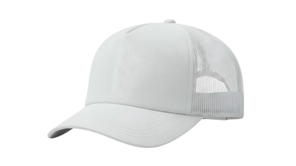 Simple white foam front trucker cap isolated on dark background