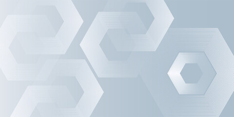 Fototapeta premium Abstract hexagon lines on gray background. Geometric stripe line art modern art