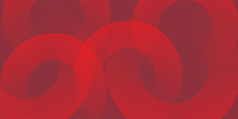 Red abstract background. Geometric lines pattern. Modern shiny red gradient lines. Futuristic technology graphic design.