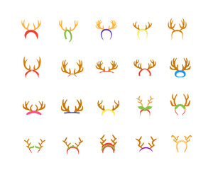 set of Christmas reindeer headband