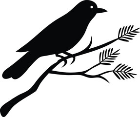 black bird vector silhouette design on a white background