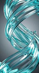 Abstract Blue Glass Helix on a Blue Background A Modern and Elegant Design Element
