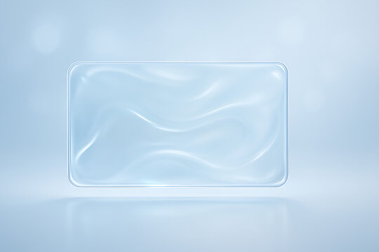 Liquid glass glassmorphism rectangle landscape in elegant style abstract background copy space for design and etc