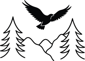 Obraz premium vector illustration of an eagle