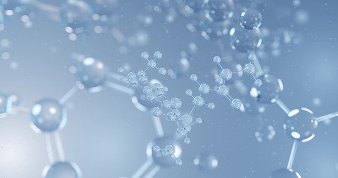 Troriluzole rotating 3D model of neuroprotective agent, seamless looped video
