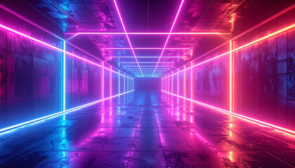 Retro Arcade Paradise: A Neon-Lit Hallway of Classic Gaming Machines and Nostalgic Vibes 
1