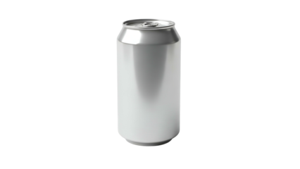 Blank metallic beverage container rendered against a dark background