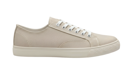 Low profile canvas shoe displays simple design against a solid dark background