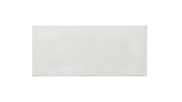 Rectangular piece of blank white material displayed against a solid black background.