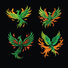 Illustration of decorative fabulous birds