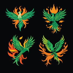 Illustration of decorative fabulous birds