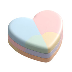 Layered clay pastel heart symbolizing colorful love and unity