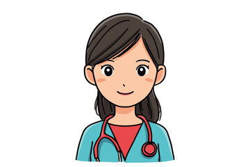 Fototapeta premium Friendly healthcare professional presenting expertise and care. Colorful vector