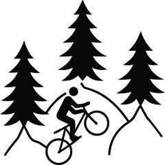 Fototapeta premium silhouette of a couple riding bicycles