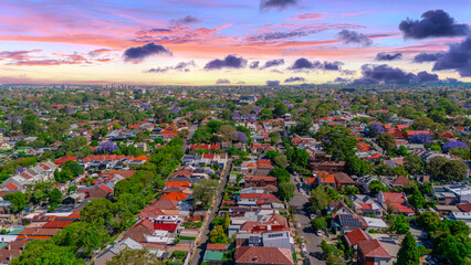 Panorama Drone Aerial view of Summer Hill Lewisham Ashfield of Suburban federation residential...
