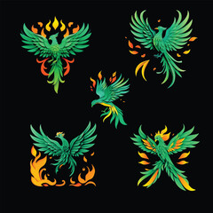 Illustration of decorative fabulous birds