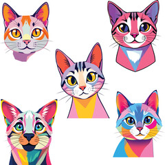 
A cartoon of a cat with green eyes