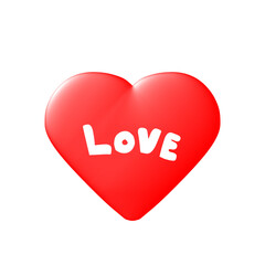 red heart on white background
