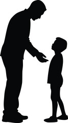 silhouette of a father and son