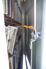 Vandalized landline telephone exchange box