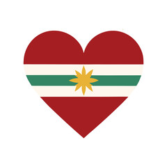 the flag of Burkina Faso in a heart shape