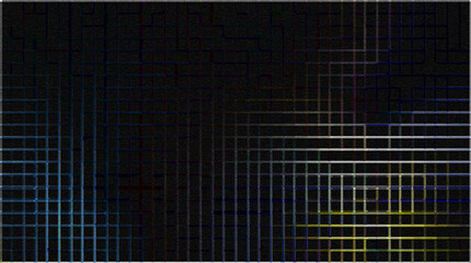 Vibrant abstract grid with colorful horizontal and vertical lines glowing over a dark backdrop. Perfect for modern technology, digital interfaces, and high-end graphic design in 8K quality.