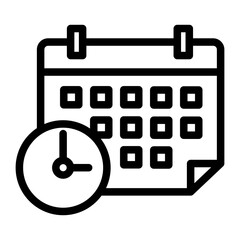 Schedule Date Planning Calendar Icon from Time Management Collection (Outline style)
