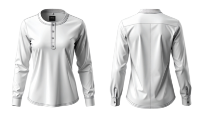 Collection of Two Front and Back Shirt Designs isolated on transparent background