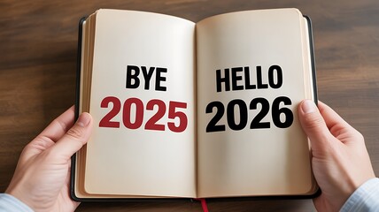 Welcoming 2026 Saying Goodbye to 2025 in an Open Book