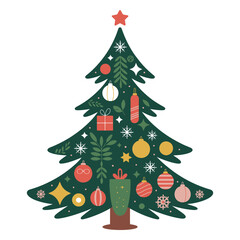 christmas tree isolated on white