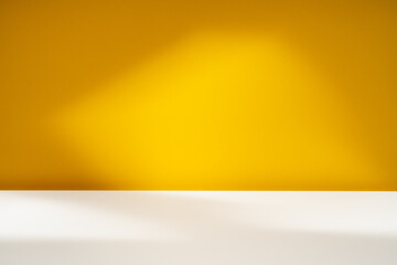 Bright Yellow Wall with White Floor &ndash; Modern Background