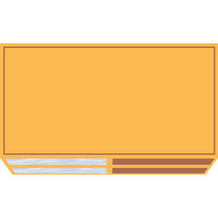 Orange Rectangle With Brown Border and Blue Accents Representing A Furniture Element On Transparent Background