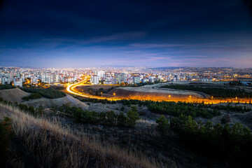 city, sunset, sky, landscape, nature, sun, clouds, sunrise, orange, cloud, mountain, mountains, evening, dusk, view, sunlight, beauty, blue, scenery, dawn, light
