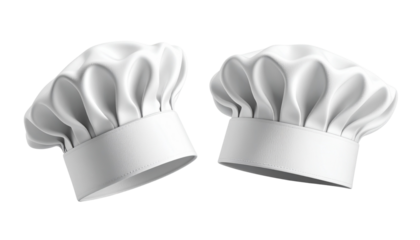 Collection of Two Classic Culinary Hat Designs isolated on transparent background