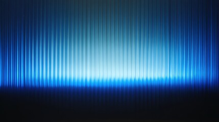 Glowing blue glass gradient tones on a black backdrop. The composition features a smooth, shiny surface with a sense of motion and depth.