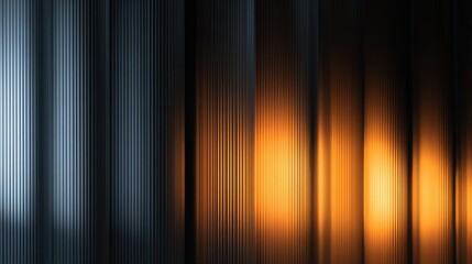 Glowing orange glass gradient tones on a black backdrop. The composition features a smooth, shiny surface with a sense of motion and depth.