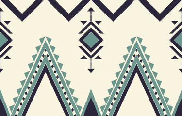 Obraz premium Southwest Native American seamless pattern, boho tribal Aztec Navajo geometric textile design, desert ethnic fabric background.