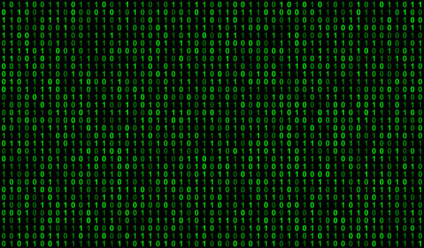 Hacker Rain Vector Pattern with Flowing Binary 0s and 1s for Cyber Tech Design