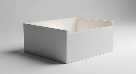 Minimalist White Box on White Background for Product Display.